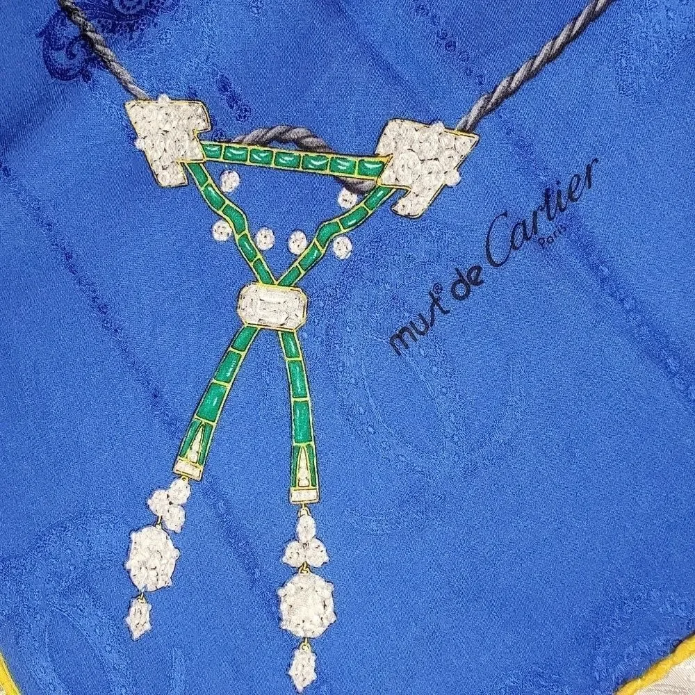Must De Cartier vintage Jewelled Silk Scarf